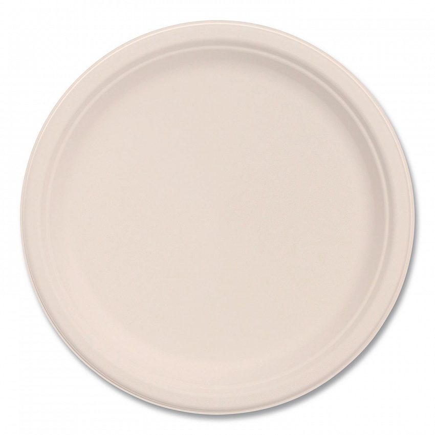 Compostable Molded Fiber Dinnerware, ProPlanet Seal, Plate, 9" dia, Natural, 500/Carton (9FBRP1)