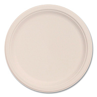 Compostable Molded Fiber Dinnerware, ProPlanet Seal, Plate, 10.2" dia, Natural, 500/Carton (10FBRP1)