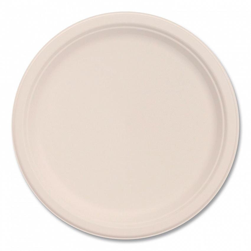 Compostable Molded Fiber Dinnerware, ProPlanet Seal, Plate, 10.2" dia, Natural, 500/Carton (10FBRP1)
