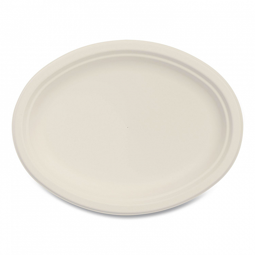 Compostable Molded Fiber Dinnerware, ProPlanet Seal, Platter, 10" Diameter, Natural, 500/Carton (10FBRPLR1)