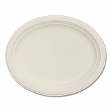 Compostable Molded Fiber Dinnerware, ProPlanet Seal, Platter, 12" Diameter, Natural, 500/Carton (12FBRPLR1)