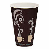 Thermoguard Insulated Paper Hot Cups, 16 oz, Steam Print Design, 600/Carton (DWTG16ST)