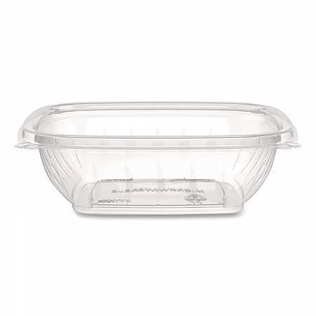 Square Plastic Bowls, 8 oz, 8.5 x 8.5 x 1.51, Clear, Plastic, 63 Bowls/Sleeve, 8 Sleeves/Carton (C8SB)