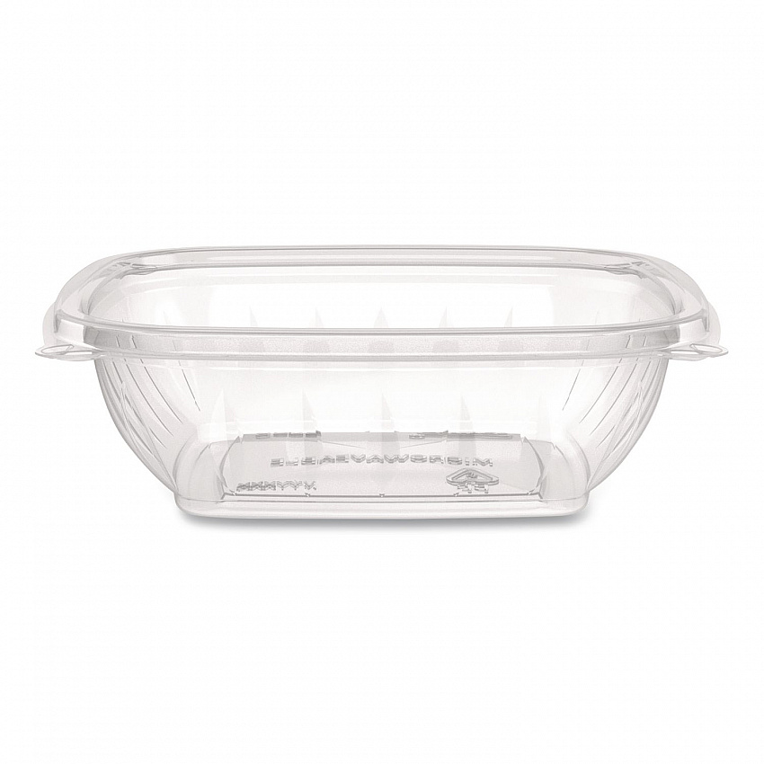 Square Plastic Bowls, 8 oz, 8.5 x 8.5 x 1.51, Clear, Plastic, 63 Bowls/Sleeve, 8 Sleeves/Carton (C8SB)