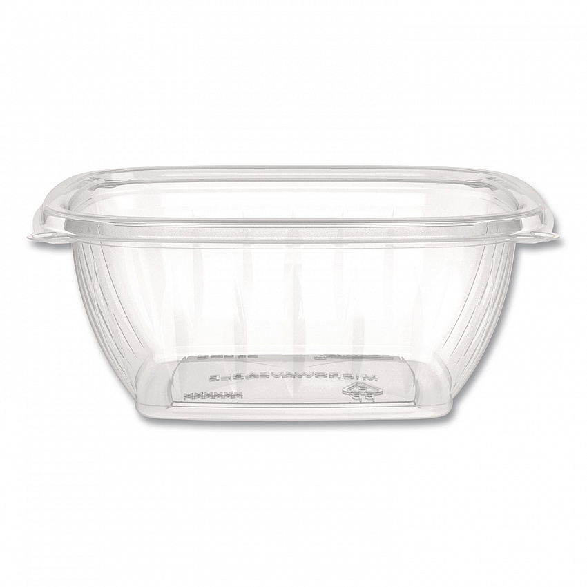 Square Plastic Bowls, 12 oz, 8.5 x 8.5 x 2.64, Clear, Plastic, 63 Bowls/Sleeve, 8 Sleeves/Carton (C12SB)