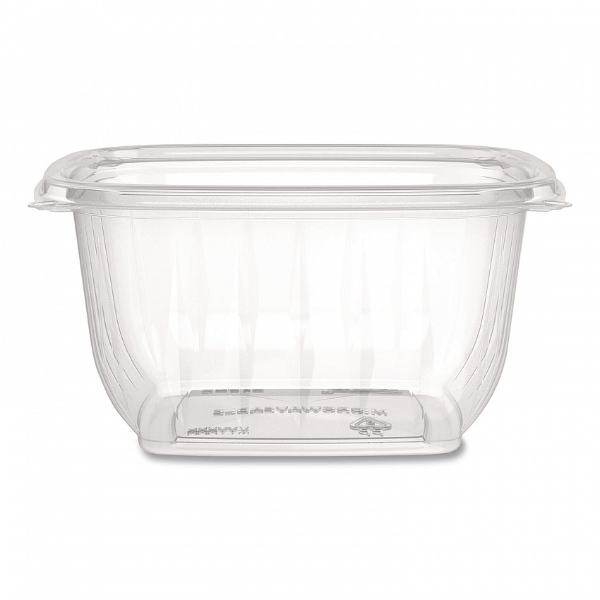 Square Plastic Bowls, 16 oz, 8.5 x 8.5 x 1.96, Clear, Plastic, 63 Bowls/Sleeve, 8 Sleeves/Carton (C16SB)