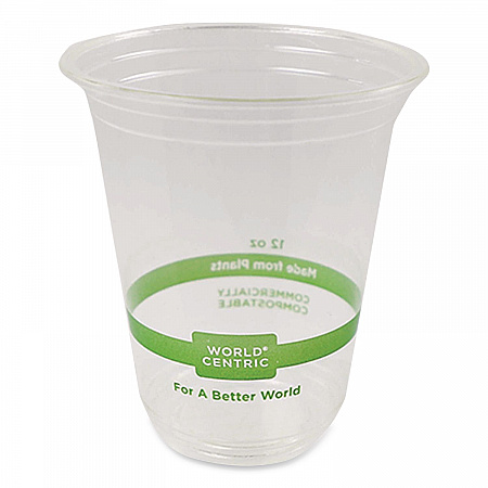 PLA Clear Cold Cups, 12 oz, Plastic, Clear, 1,000/Carton (CPCS12)