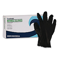 396 Series Disposable General-Purpose Nitrile Gloves, Powder-Free, X-Small, 4.4 mil Thick, 9.5" Long, Black, 100/Box (396XSBXA)
