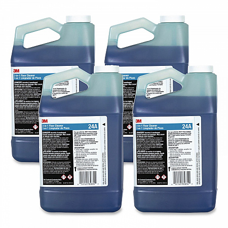 3-in-1 Floor Cleaner Concentrate 24A, Fresh Scent, 0.5 gal Bottle, 4/Carton (24A)