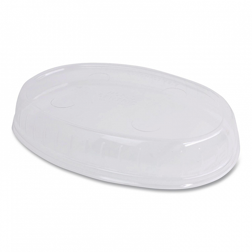 PLA Lids for Fiber Burrito Bowls, 9.7" Diameter, Clear, Plastic, 300/Carton (BOLCSUBB)