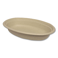 Fiber Bowls, Burrito Bowl, 18 oz, 8 x 5.3 x 1.6, Natural, Paper, 400/Carton (BOSCUBBSLFP)