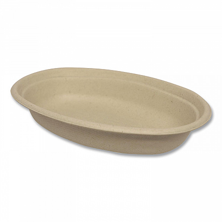 Fiber Bowls, Burrito Bowl, 18 oz, 8 x 5.3 x 1.6, Natural, Paper, 400/Carton (BOSCUBBSLFP)