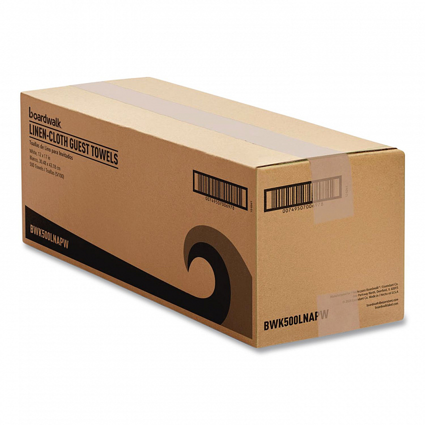 Guest Towels, 1-Ply, 12 x 17, White, 100/Pack, 5 Packs/Carton (500LNAPW)