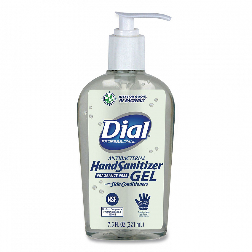Antibacterial with Moisturizers Gel Hand Sanitizer, 7.5 oz Pump Bottle, Fragrance-Free (01585EA)