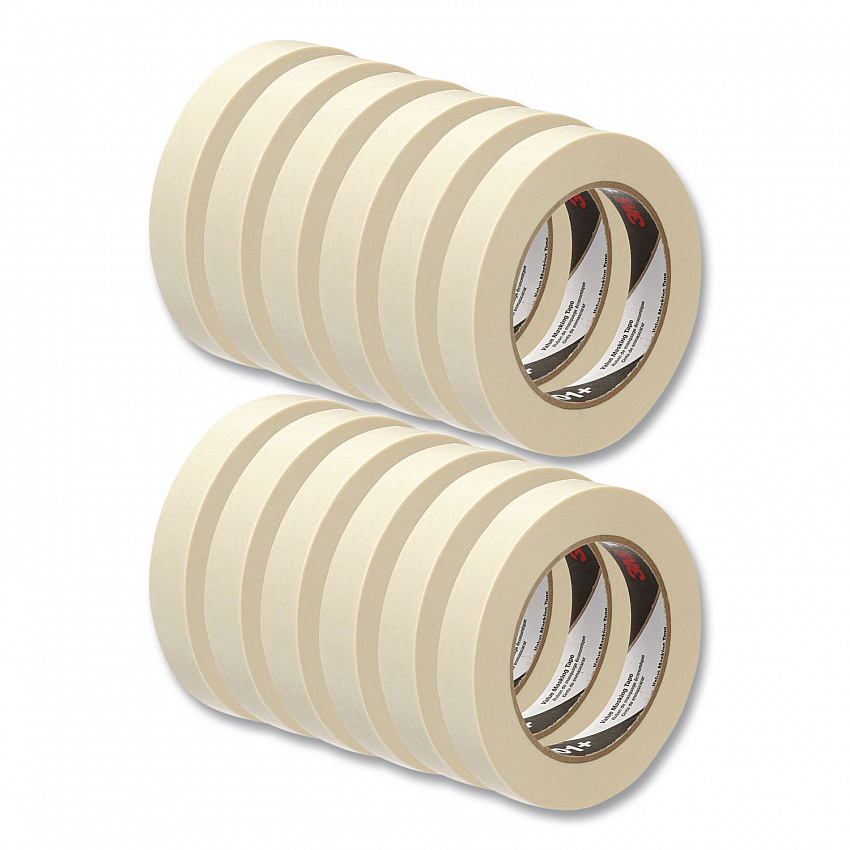 Value Masking Tape 101+, 3" Core, 0.70" x 60 yds, Tan, 12/Pack (10118)