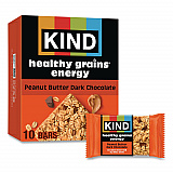 Healthy Grains Energy Peanut Butter Dark Chocolate Bars, 1.4 oz Bar, 10/Box (67075)