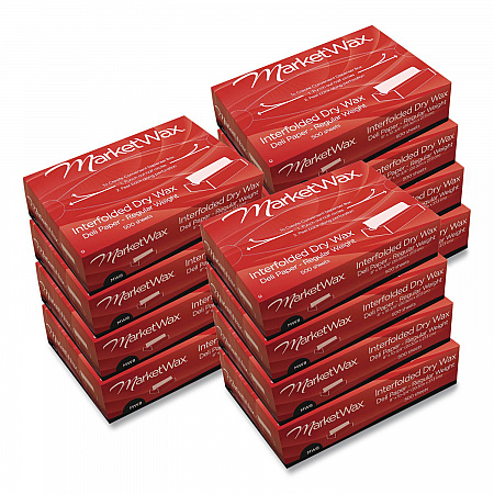 MarketWax Interfolded Dry Wax Deli Paper, 10.75 x 8, White, 500/Box, 12 Boxes/Carton (011008)