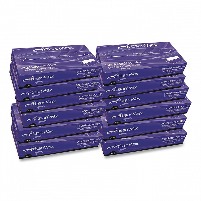 WF12 Interfolded Dry Wax Deli Paper, 12 x 10.75, White, 500/Box, 12 Boxes/Carton (012012)