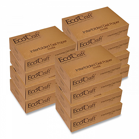 EcoCraft Interfolded Soy Wax Deli Sheets, 8 x 10.75, 500/Box, 12 Boxes/Carton (016008)