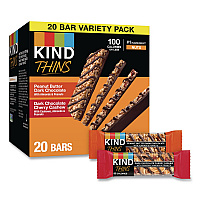 Thins Peanut Butter Dark Chocolate and Dark Chocolate Cherry Cashew Variety Pack, 0.74 oz Bar, 20/Box (41891)