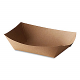 EcoCraft Food Trays, 2 lb Capacity, 6.5 x 1.63 x 1.63, Natural, Paper, 1,000/Carton (300697)