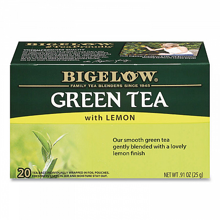 Green Tea with Lemon, Lemon, 0.34 lbs, 28/Box (10346)