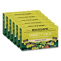 Green Tea Assortment, Tea Bags, 64/Box, 6 Boxes/Carton (30568CT)