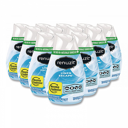 Adjustables Air Fresheners, Linen Escape, 7 oz Cone, 12/Carton (63111CT)