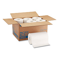 SofPull Hardwound Paper Towel Roll, Nonperforated, 1-Ply, 9" x 400 ft, White, 6 Rolls/Carton (26610)