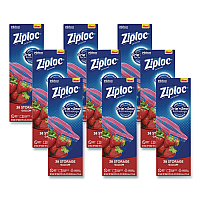 Double Zipper Storage Bags, Triple System Seal, Gallon, 10.56" x 10.75", Clear, 38 Bags/Box, 9 Boxes/Carton (383233)