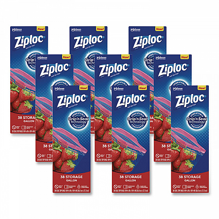 Double Zipper Storage Bags, Triple System Seal, Gallon, 10.56