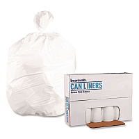 High-Density Can Liners, 30 gal, 10 mic, 30" x 36", Natural, Perforated Roll, 25 Bags/Roll, 20 Rolls/Carton (303613)
