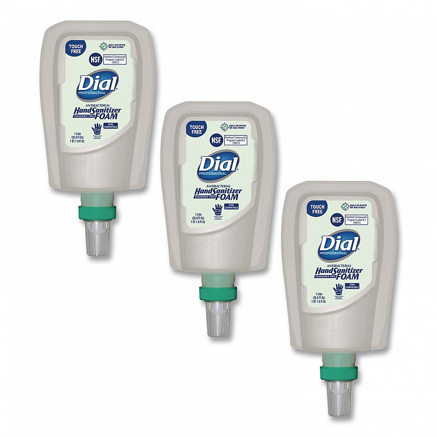 Antibacterial Foaming Hand Sanitizer Refill for FIT Touch Free Dispenser, 1 L Bottle, Fragrance-Free, 3/Carton (16694)