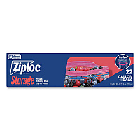 Double Zipper Storage Bags, Triple System Seal, Gallon, 9.6" x 12.1", Clear, 22 Bags/Box, 12 Boxes/Carton (383231)