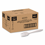 Style Setter Medium Weight Polypropylene Cutlery, Fork, Plastic, White, 1,000/Carton (F6OW)
