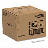 Specialty Cutlery, Soda Spoon, Plastic, White, 1,000/Carton (MSWD0007)