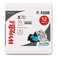 X70 Cloths, 1/4 Fold, 12.5 x 12, White, 76/Pack, 12 Packs/Carton (41200)