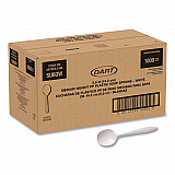 Style Setter Medium Weight Polypropylene Cutlery, Soup Spoon, Plastic, White, 1,000/Carton (SU6OW)