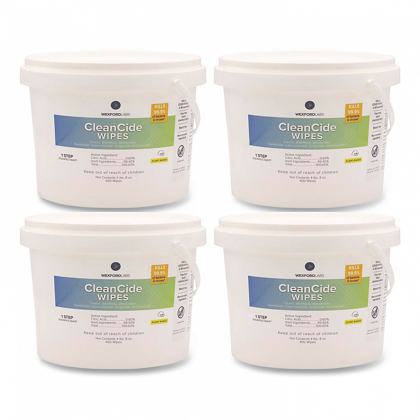 CleanCide Disinfecting Wipes, 1-Ply, 8 x 5.5, Fresh Scent, White, 400/Tub, 4 Tubs/Carton (3130B400DCT)
