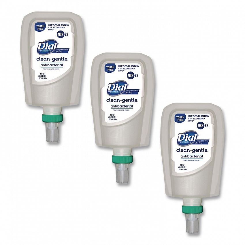 Clean+Gentle Antibacterial Foaming Hand Wash Refill for FIT Touch Free Dispenser, Fragrance-Free, 1 L, 3/Carton (32106CT)