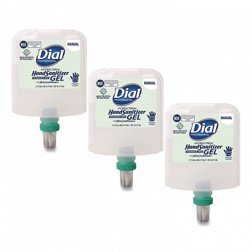 Antibacterial Foaming Hand Sanitizer Refill for Dial 1700 V Dispenser, 1.2 L, Fragrance Free, 3/Carton (19717CT)