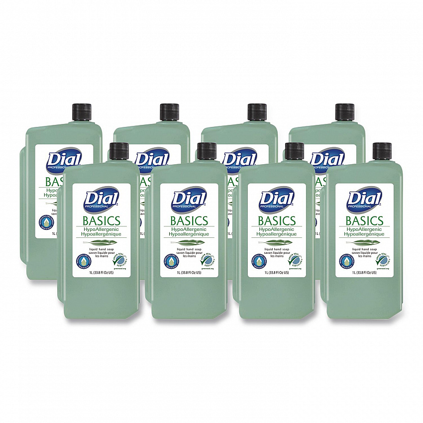 Basics MP Free Liquid Hand Soap Refill, Unscented, 1 L, 8/Carton (33821)