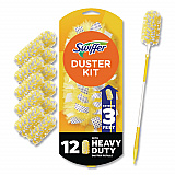 Heavy Duty Dusters Starter Kit, Handle Extends to 3 ft, 1 Handle with 12 Duster Refills (77300)