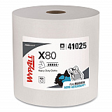 Power Clean X80 Heavy Duty Cloths, Jumbo Roll, 12.4 x 12.2, White, 455/Roll (41025)