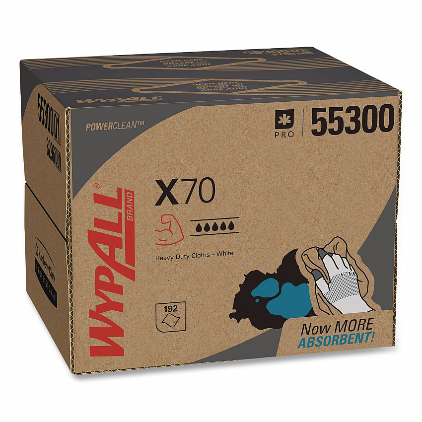 X70 Cloths, 12.5 x 16.8, White 192/Carton (55300)