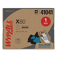 Power Clean X80 Heavy Duty Cloths, 11.1 x 16.8, Blue, 152 Wipers/Carton (41041)