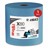 Power Clean X80 Heavy Duty Cloths, Jumbo Roll, 12.4 x 12.2, Blue, 455/Roll (41043)
