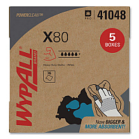 Power Clean X80 Cloths, HYDROKNIT, POP-UP Box, 8.34 x 16.8, White, 76/Box, 5 Boxes/Carton (41048)