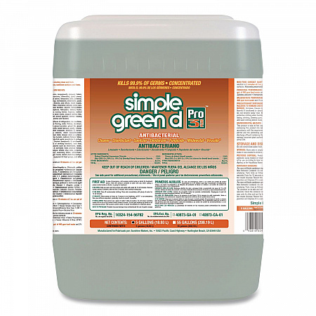 d Pro 3 Plus Antibacterial Concentrate, Herbal Scent, 5 gal Pail (3301005)