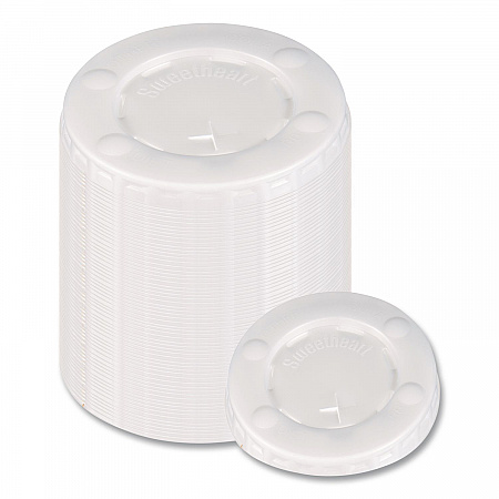 Straw-Slot Cold Cup Lids, Identification Buttons, Fits 10 oz Cold Cups, Plastic, Translucent, 2,000/Carton (L10BLN)